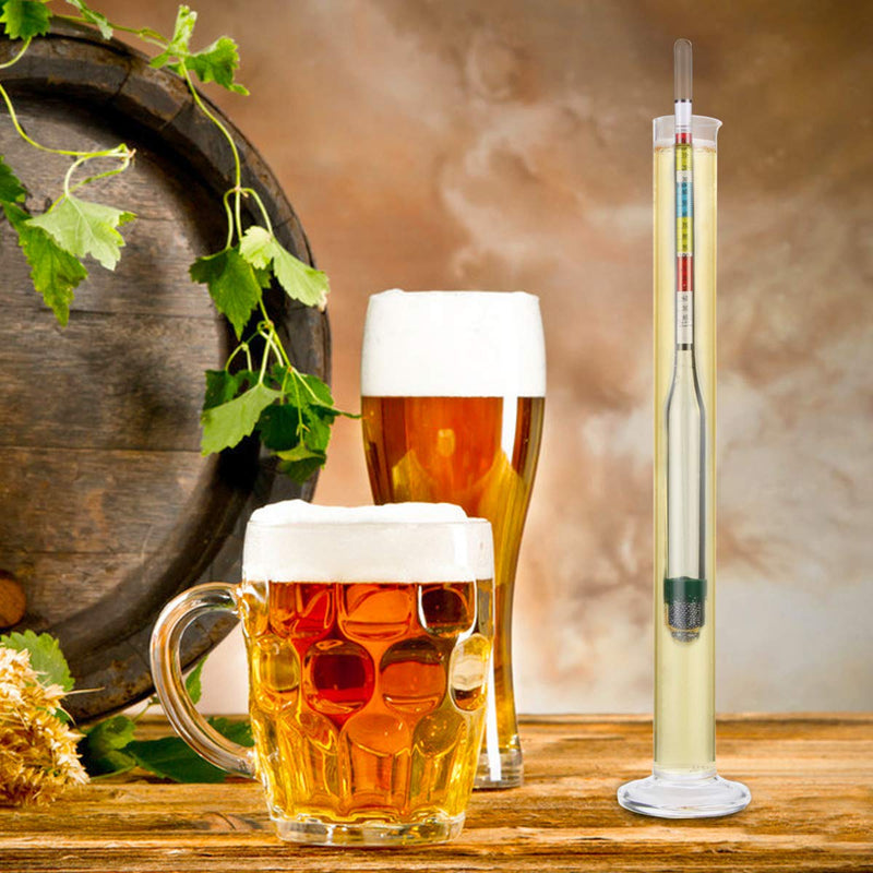 Circrane Hydrometer & Glass Test Jar Set, Triple Scale Alcohol Hydrometer with Glass Cylinder for Brew Beer, Wine, Mead and Kombucha, ABV, Brix and Gravity Test Kit, Home Brewing Supplies - LeoForward Australia