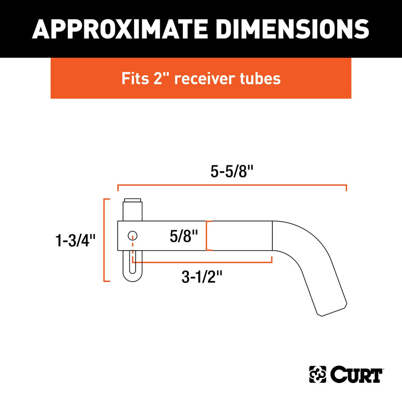  [AUSTRALIA] - CURT 21551 Swivel Trailer Hitch Pin, 5/8-Inch Diameter, Fits 2-Inch Receiver