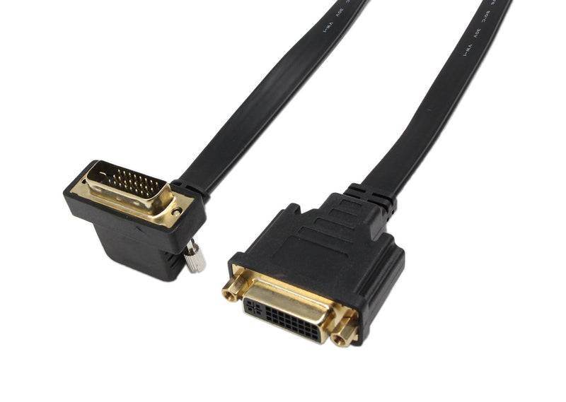 DVI Extension Cable,zdyCGTime 1FT Flat Slim DVI-D Dual Link 24+1 Digital Video 90 Degree Angle Male to DVI Female Extension Cable - LeoForward Australia