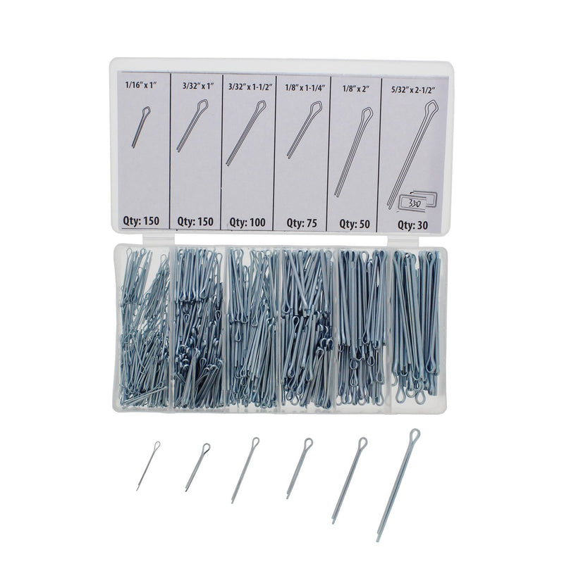  [AUSTRALIA] - ABN Cotter Pin Key 555 pc Assortment Set, 1/16 x 1 to 5/32 x 2-1/2 Inch – Steel Locking Automotive Axle Trailer Pins