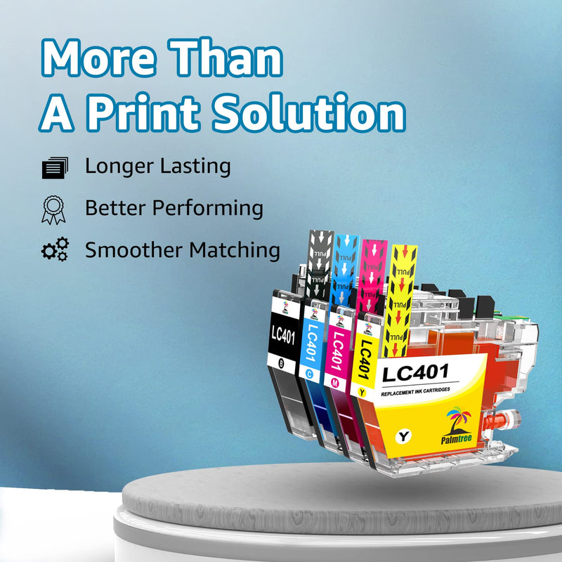  [AUSTRALIA] - Palmtree LC401 Compatible Ink Cartridge Replacement for Brother LC401 LC 401 LC401XL LC401 XL to use with Brother MFC-J1010DW MFC-J1012DW MFC-J1170DW Printer ((Black,Cyan,Magenta,Yellow, 4 Combo Pack)