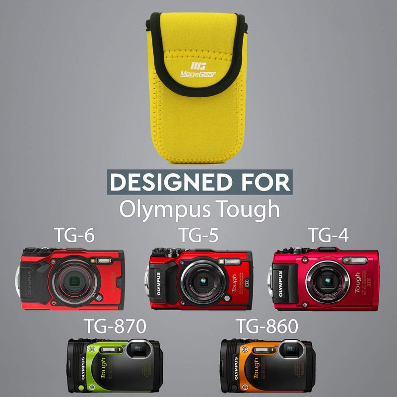  [AUSTRALIA] - MegaGear MG1841 Ultra Light Neoprene Camera Case Compatible with Olympus Tough TG-6, TG-5, TG-870, TG-4, TG-860 - Yellow