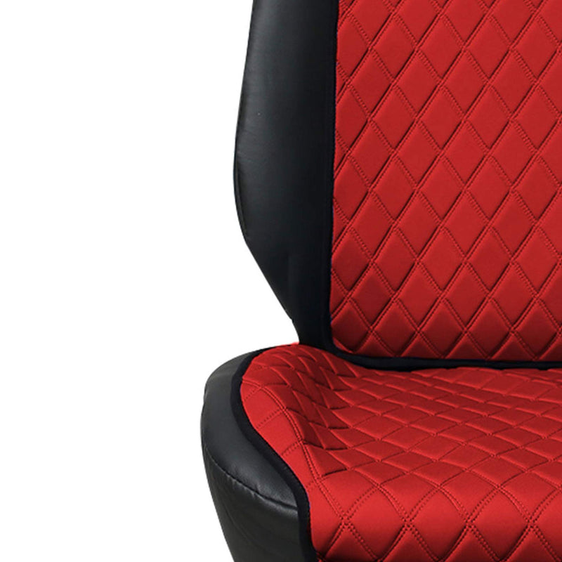  [AUSTRALIA] - TLH Car Front Seat Protectors Air Bag Compatible Neo Supreme Luxury Diamond Design Universal Seat Covers, Red Pair Red-Pair