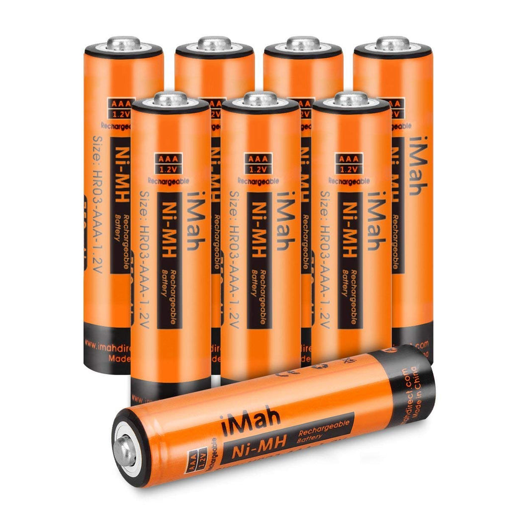  [AUSTRALIA] - iMah 1.2V 750mAh Ni-MH AAA Rechargeable Battery for Panasonic Cordless Phones, Also Replace 300mAh BK30AAABU 400mAh BK40AAABU 550mAh HHR-55AAABU 630mAh HHR-65AAABU and 750mAh HHR-75AAA/B (8-Pack)