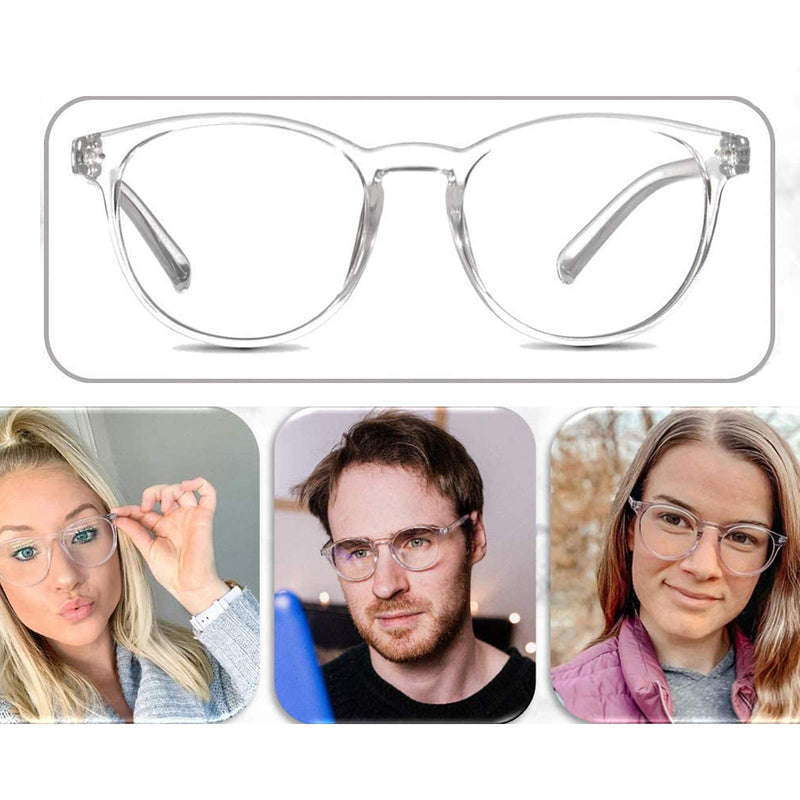  [AUSTRALIA] - VJK Blue Light Blocking Glasses, Computer Reading/Gaming/TV/Phones Glasses for Women Men,Anti Eyestrain & UV Glare (Clear)