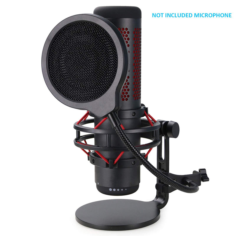  [AUSTRALIA] - QuadCast Mic Pop Filter Mask Shield For HyperX QuadCast Microphone, 4 Inch 3 Layers Windscreen with Flexible 360°Gooseneck Clip by SUNMON