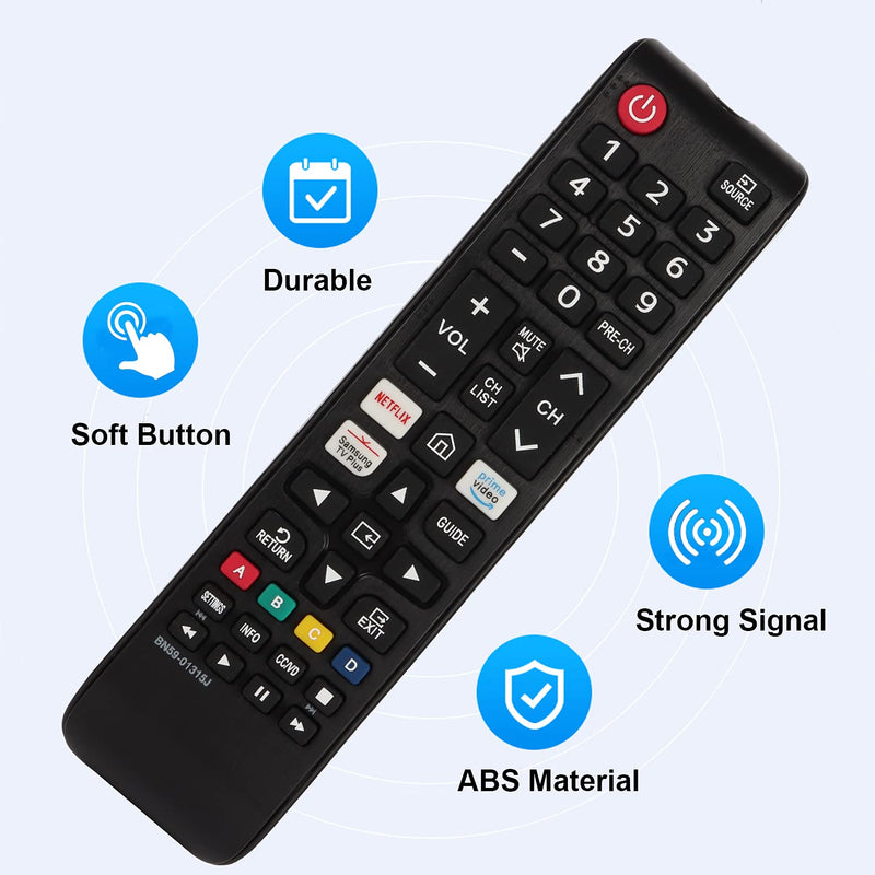  [AUSTRALIA] - BN59-01315J New Replaced Remote Control for Samsung Smart TV UN50TU7000F UN55TU7000F UN58TU7000F UN58TU700DF UN65TU7000F UN43TU7000F UN65TU700DF with Netflix PrimeVideo Keys (with Batteries)