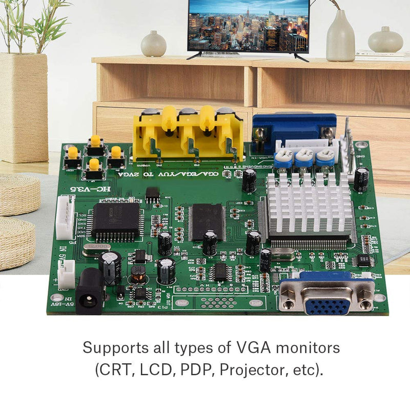  [AUSTRALIA] - Zerone CGA/EGA/YUV/RGB to VGA Arcade Game HD Video Converter Adapter Board for CRT LCD PDP Monitor, with True Digital 24-Bit A/D Converter