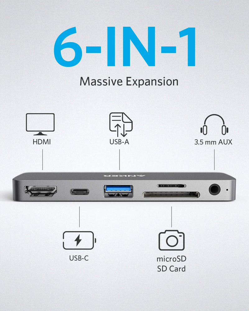  [AUSTRALIA] - Anker USB C Hub for iPad Pro, PowerExpand Direct 6-in-1 USB C Adapter, with 60W Power Delivery, 4K HDMI, Audio, USB 3.0, SD and microSD Card Reader (Not Compatible with iPad Pro and iPad Mini 2021)