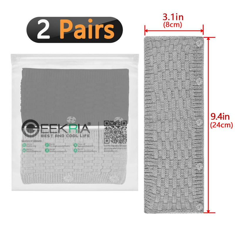  [AUSTRALIA] - Geekria 2 PCS Knit Fabric Headband Pad Compatible with Bose, AKG, Sennheiser, Sony Headphone Replacement Headband/Headband Cushion/Replacement Pad Repair Parts (Black + Gray)