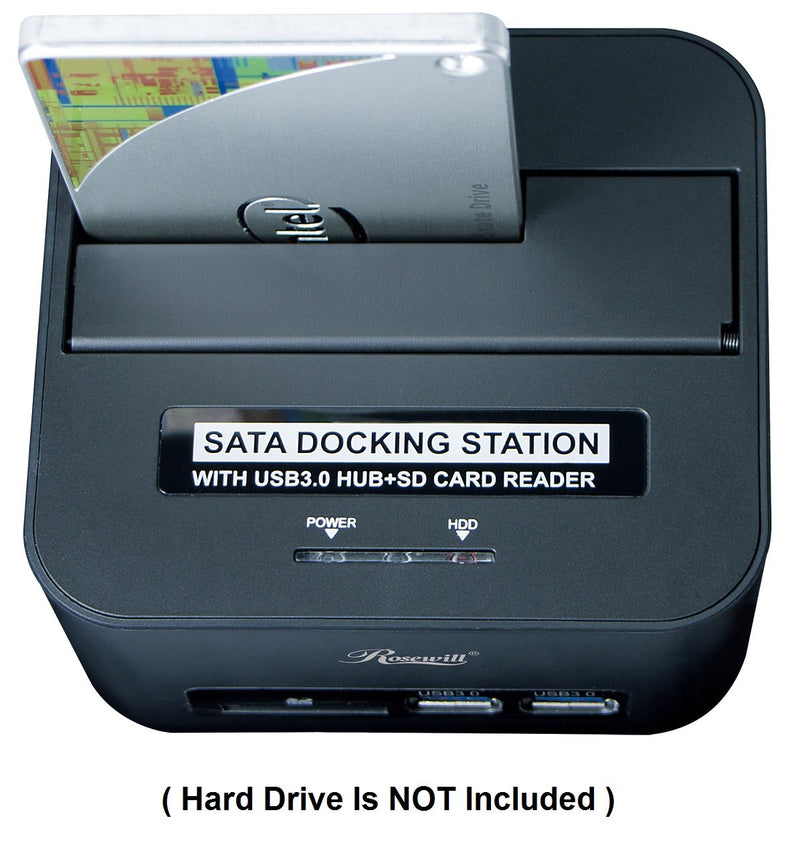 Hard Drive Docking Station SATA III / II / I to USB 3.0 for 2.5 & 3.5 Inch SATA III SSD HDD Single Bay HDD Docking with SD / SDHC Card Reader and USB 3.0 Port - LeoForward Australia