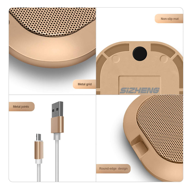  [AUSTRALIA] - SiZHENG USB Microphone for PC Gaming Computer Microphone Plug Play Omnidirectional Condenser Boundary Microphone for Online Meeting, Livingstreaming, Podcasting(Gold) gold