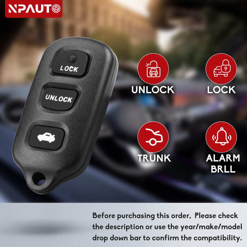  [AUSTRALIA] - NPAUTO Key Fob Replacement, Fits for Toyota Camry 2002 2003 2004 2005 2006, Toyota Solara 2002 2003 - Keyless Entry Remote Control Car Key Fobs, GQ43VT14T