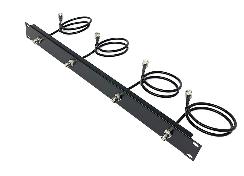  [AUSTRALIA] - Generic 19inch Antenna Re-location Rack Mount Kit 1U Front Panel 4 Hole Ports w/ 4 Cables