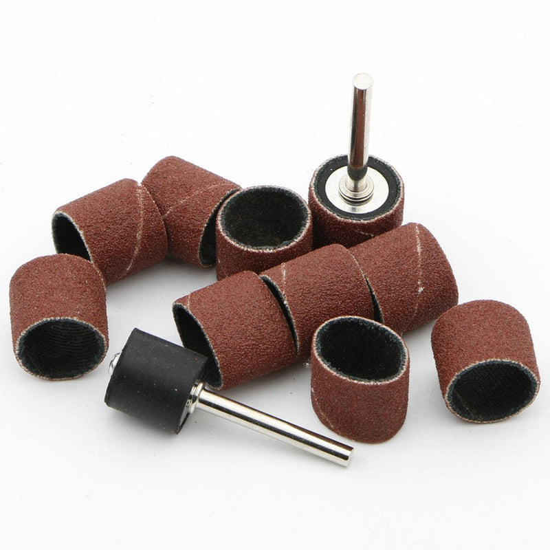  [AUSTRALIA] - 50Pcs Sanding Drum 1/2(inch) 240 Grit Sand Bands Shank Rotary Tool Kit with 5Pcs Mandrels