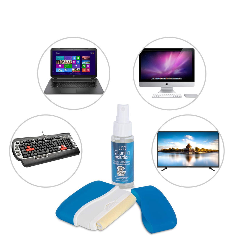  [AUSTRALIA] - Pyle Home Computer LCD Screen Cleaning Kit-Tool Includes Cleaner Solution Spray, Keyboard Brush, 5 Microfiber Cloth Wipes-Cleans Laptop Surface, Plasma / Flat TV Monitor, Macbook, iPad, iPhone PCL107