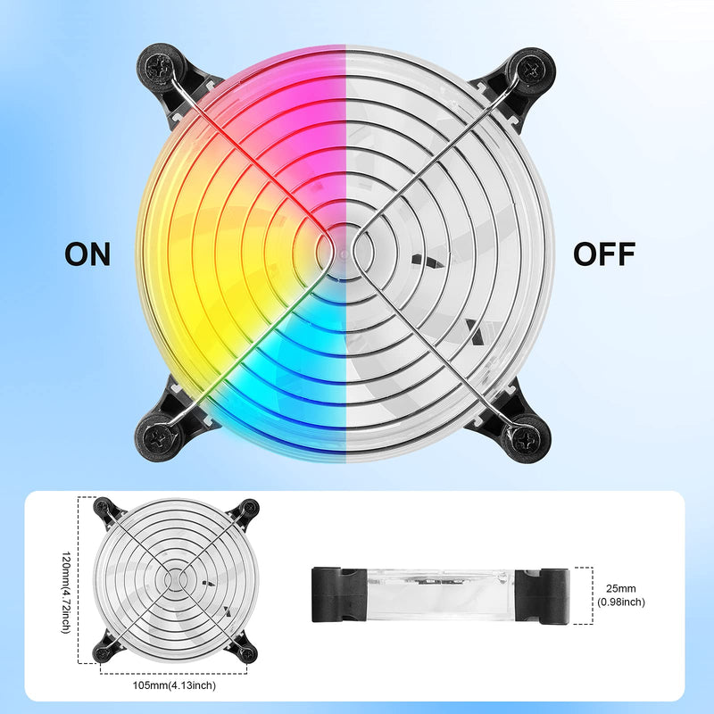 [AUSTRALIA] - USB Computer Cooling Fan 5v 120mm Small Transparent Quiet led RGB Color Desktop Cooling Fan Portable for Computer Laptop TV Receiver Xbox Playstation Modern Home Office and More 1