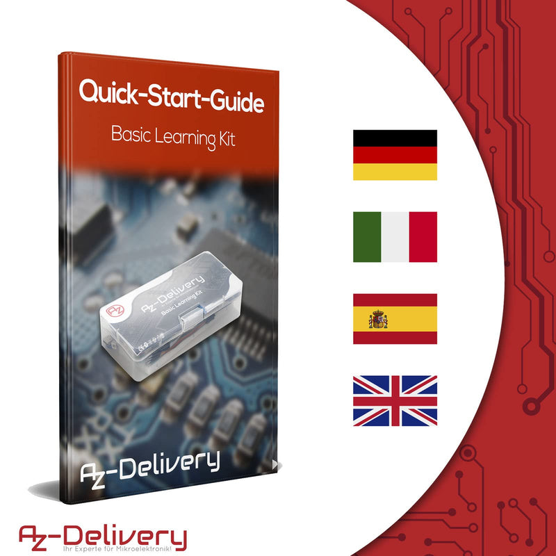  [AUSTRALIA] - AZDelivery starter kit with resistors, power supply module and DC motor multi-part sensor kit with LEDs electronics accessories compatible with Arduino, including e-book!