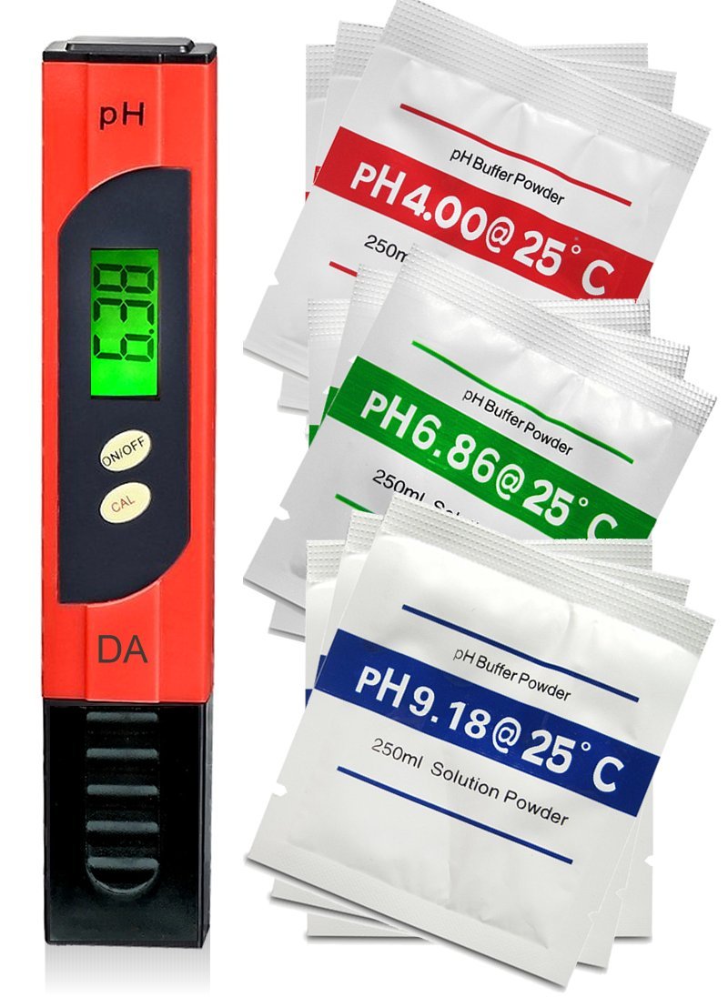 Digital Aid pH Meter. Professional Quality Water Test Meter by Large Backlit LCD Screen. Range 0.00 to 14.0 pH. 3 Free Buffer Solution Powders. Plus get 6 More - See Below. - LeoForward Australia