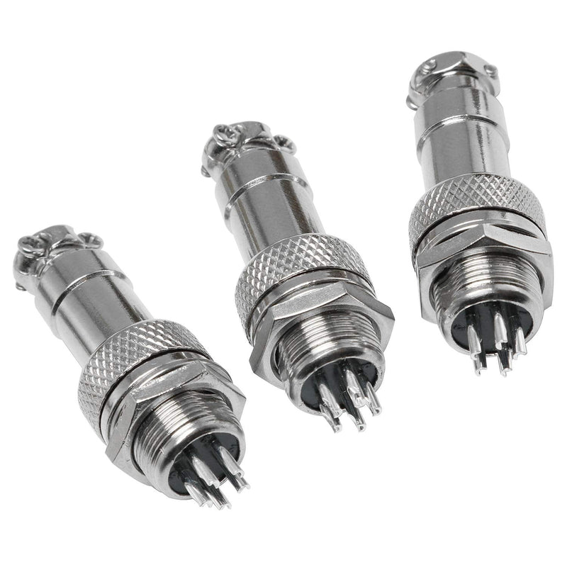  [AUSTRALIA] - DGZZI GX12-5 Aviation Connector Plug 5PCS 12mm 5 Pin Male Female Screw Type Panel Metal Aviation Connector Adapter Aviation Socket