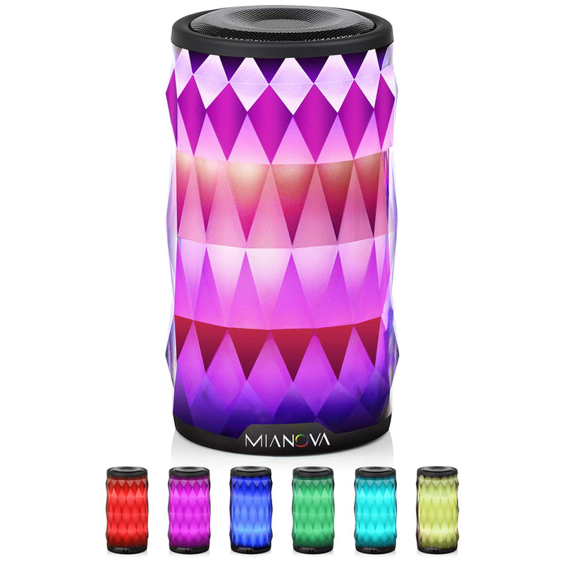  [AUSTRALIA] - MIANOVA LED Bluetooth Speaker,Night Light Changing Wireless Speaker, Portable Wireless Bluetooth Speaker 6 Color LED Themes,Handsfree/Phone/PC/MicroSD/USB Disk/AUX-in/TWS Supported