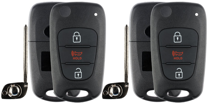  [AUSTRALIA] - KeylessOption Keyless Entry Remote Uncut Blank Flip Car Key Blade Fob Shell Case Outer Cover for Kia (Pack of 2)