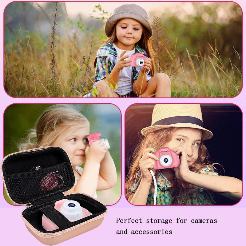  [AUSTRALIA] - Leayjeen Kids Camera Case Compatible with Seckton/GKTZ/VATENIC/OZMI/PROGRACE/Nine Cube/Rindol/LC-dolida/Desuccus and More Digital Kid Camera Toy Gift (Case Only)（Gold） Gold powder