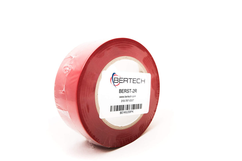  [AUSTRALIA] - Bertech Safety Warning Floor Tape, Red, 2 Inches Wide x 108 Feet Long, 5 Mil Thick, Vinyl Material 2" Wide x 108 Feet Long