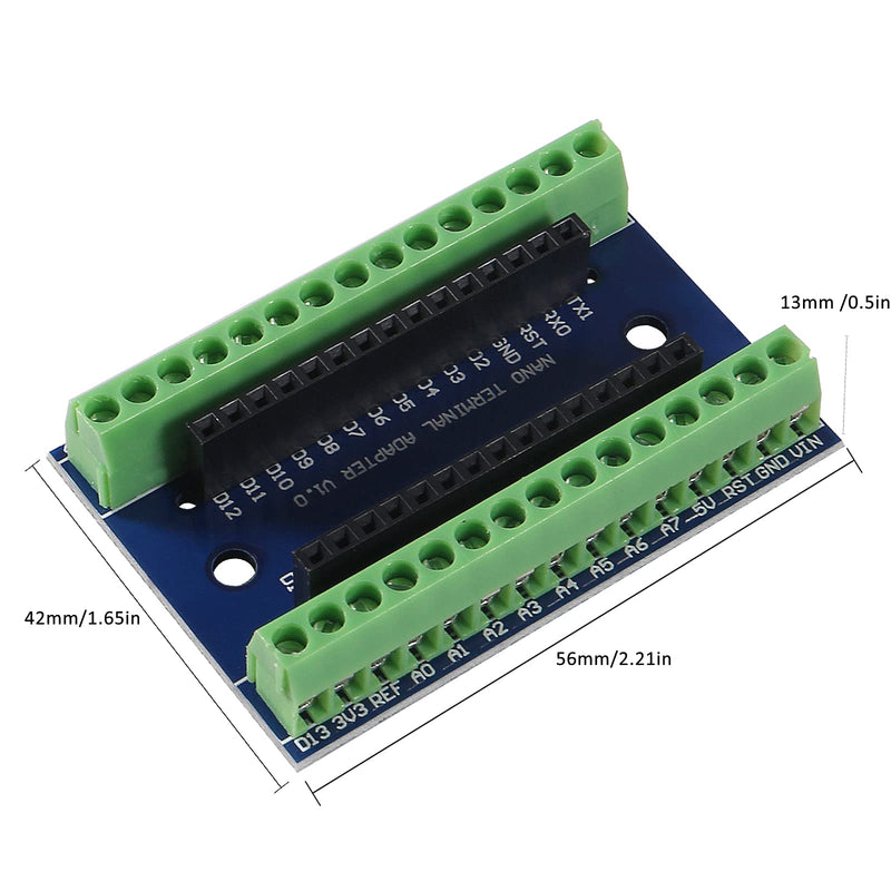  [AUSTRALIA] - AEDIKO 5pcs Nano Screw Terminal Adapter Shield Expansion Board Nano Expansion Board Nano IO Shield for Arduino Nano V3.0 AVR ATMEGA328P-AU Module