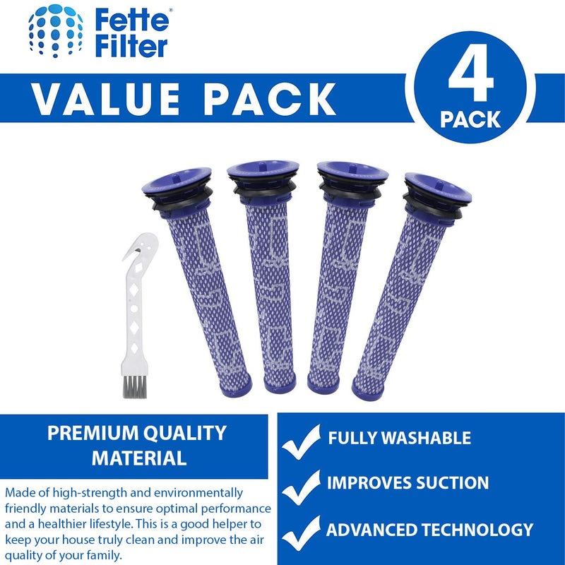 Fette Filter - Pre-Filters Compatible with Dyson Vacuum Filter V6, V7, V8, DC58, DC59 - Compare to Part # 965661-01. (Pack of 4) Pack of 4 - LeoForward Australia