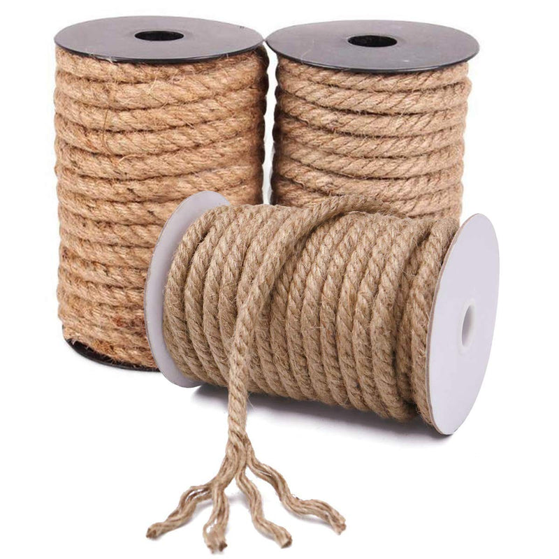  [AUSTRALIA] - HOMYHOME Jute Rope Natural Jute Twine 8 mm Rope Cord Craft for Packaging Arts Crafts Decoration Bundling Gardening Home 50 Feet 8mm x 50 ft
