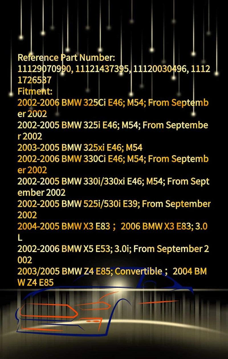 Engine Valve Cover Gasket Set Kit with 15 Grommet Seals for 2002-2006 BMW 325Ci 325i 325xi 330Ci 330i 330xi 525i 530i X3 X5 Z4 E39 E46 E53 E83 E85 Replace 11129070990 11121437395 11120030496 - LeoForward Australia