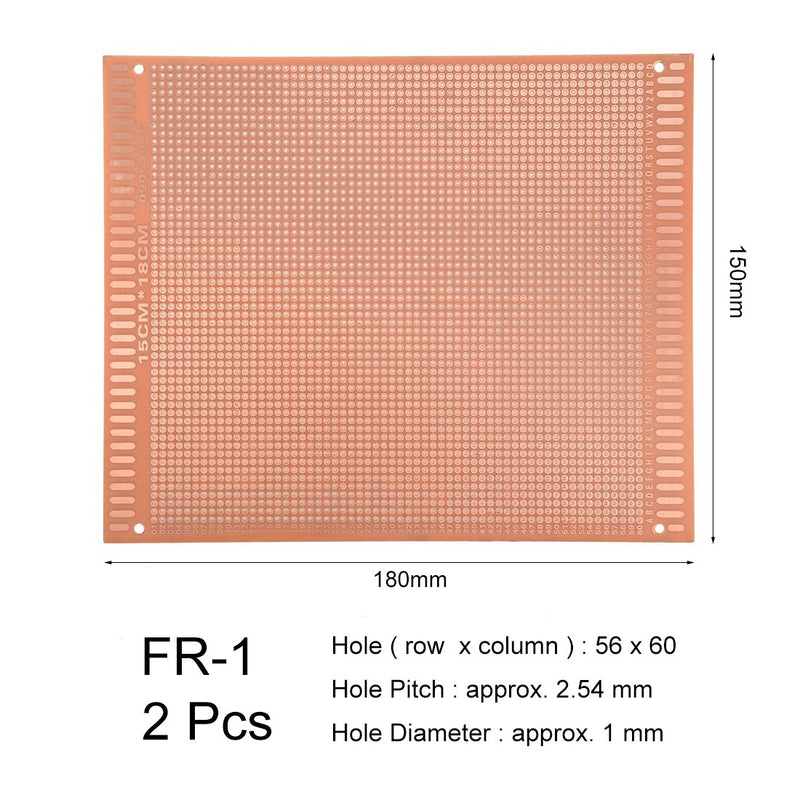  [AUSTRALIA] - uxcell 15x18cm Single Sided Universal Paper Printed Circuit Board for DIY Soldering Brown 2pcs