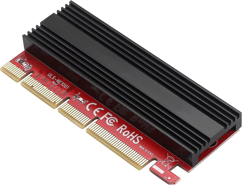  [AUSTRALIA] - Sinefine NVMe M.2 SSD to PCIe X4/X8/X16 Card with Aluminum Heat Sink, M.2 to PCIe NVMe SSD Adapter Card