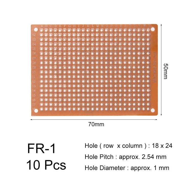  [AUSTRALIA] - uxcell 5x7cm Single Sided Universal Paper Printed Circuit Board for DIY Soldering Brown 10pcs