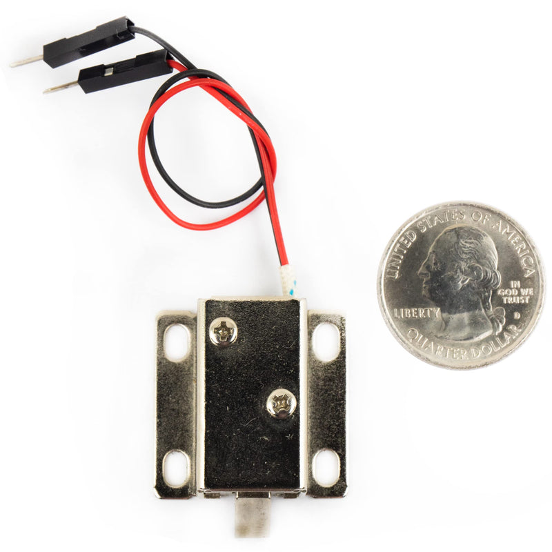  [AUSTRALIA] - risingsaplings 2pcs DC 12V Current 0.4A Current Mini Electromagnetic Electric Drawer Lock Solenoid Control Lock for Door Access Cabinet Lock Farm School Hotel Design Slim Tongue 27X29X18(mm) 12V 0.4A