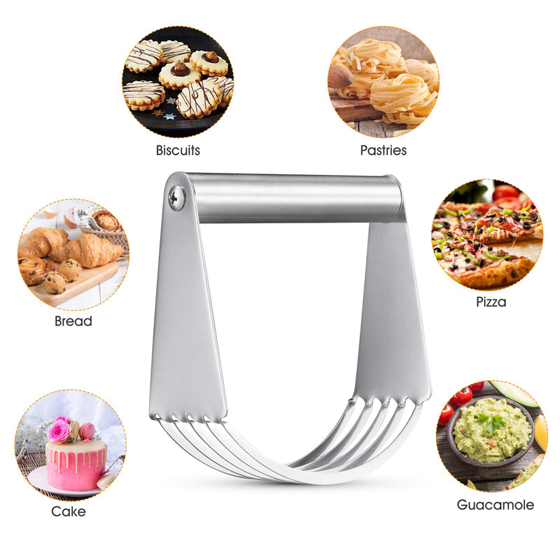  [AUSTRALIA] - KAFIYA Pastry Cutter，Top Quality Dough Blender，Professional Stainless Steel Blades，Heavy Duty Pastry Blender and Dough Cutter，Large Size Grip Handle, for Kitchen Baking Tools, Kneading Doughs, Butter Free Hairbrush