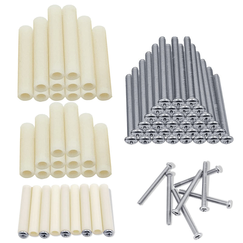  [AUSTRALIA] - 48 PCS Electrical Outlet Box Extender Kit 24PCS Outlet Spacers 24P 1-1/2 Inch 6-32 Thread Flat Head Outlet Screws for Fixing Wonky And Sunken Outlets 48 Pack (2cm+4cm) White