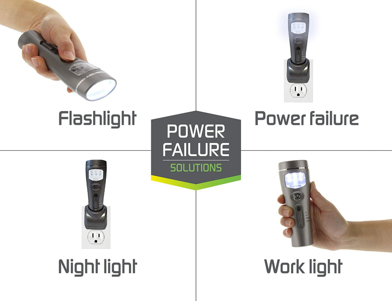  [AUSTRALIA] - Capstone Lighting 4-in-1 Eco-I-Lite - Use as Emergency Flashlights, Night Light, Power Failure Light & Work Light - Rechargeable Flashlight Great for Hurricane Supplies, Black Outs, Power Failure 1