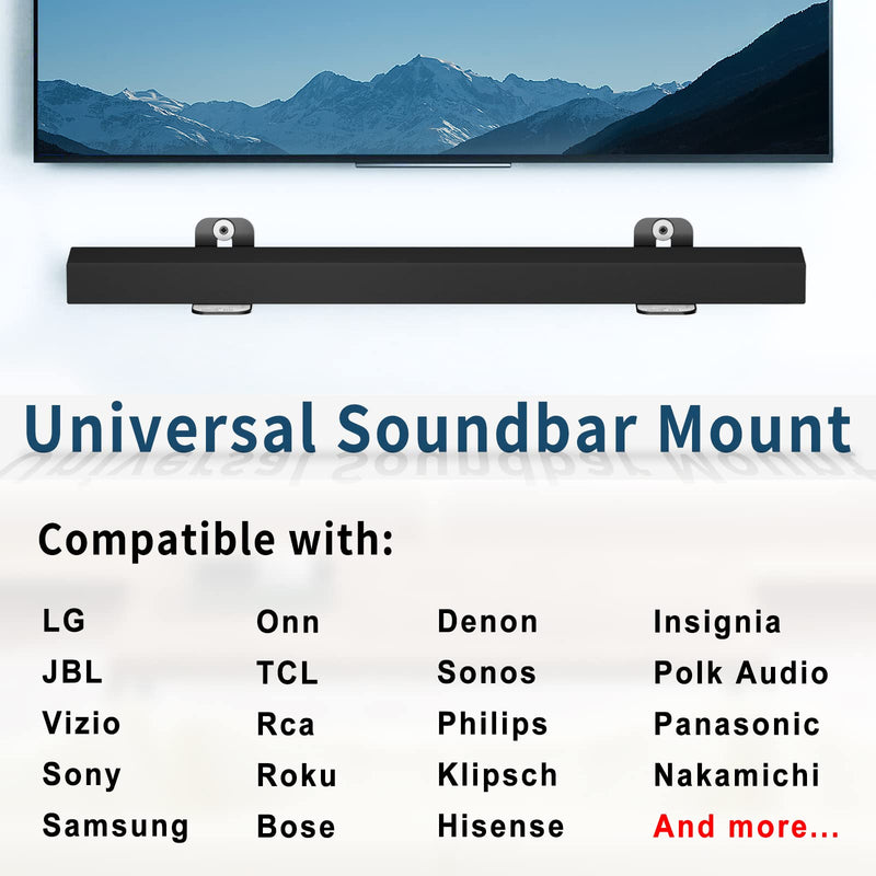  [AUSTRALIA] - notiela Universal Soundbar Mount Shelf Sound Bar Mounts for Samsung, Sony, LG, Vizio, Bose, Onn and More Soundbar Wall Mount - Sound Bar Mount Under TV Black