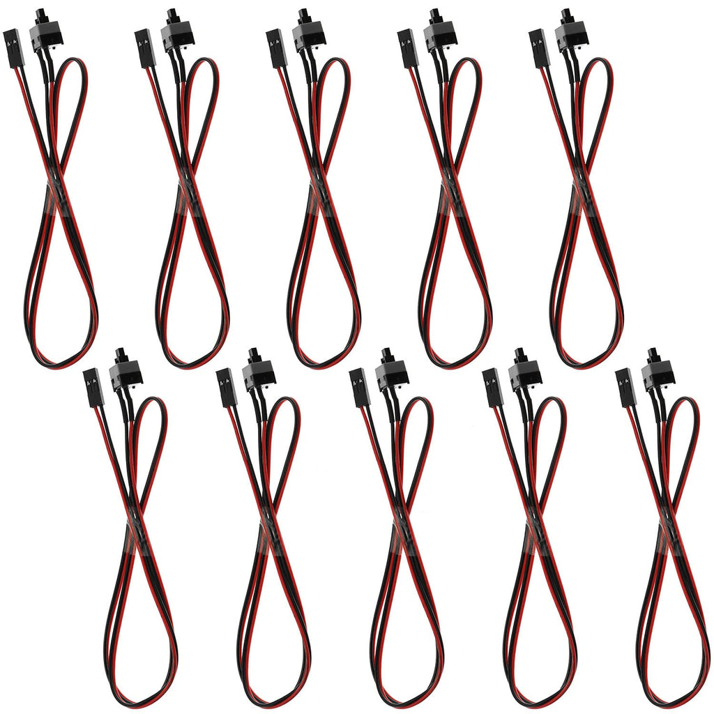  [AUSTRALIA] - SQXBK ATX PC Power Switch Cord 10PCS 55cm/22inch 2 Pin SW PC Motherboard Mainboard Power Cables On/Off Restart Button Power Cable