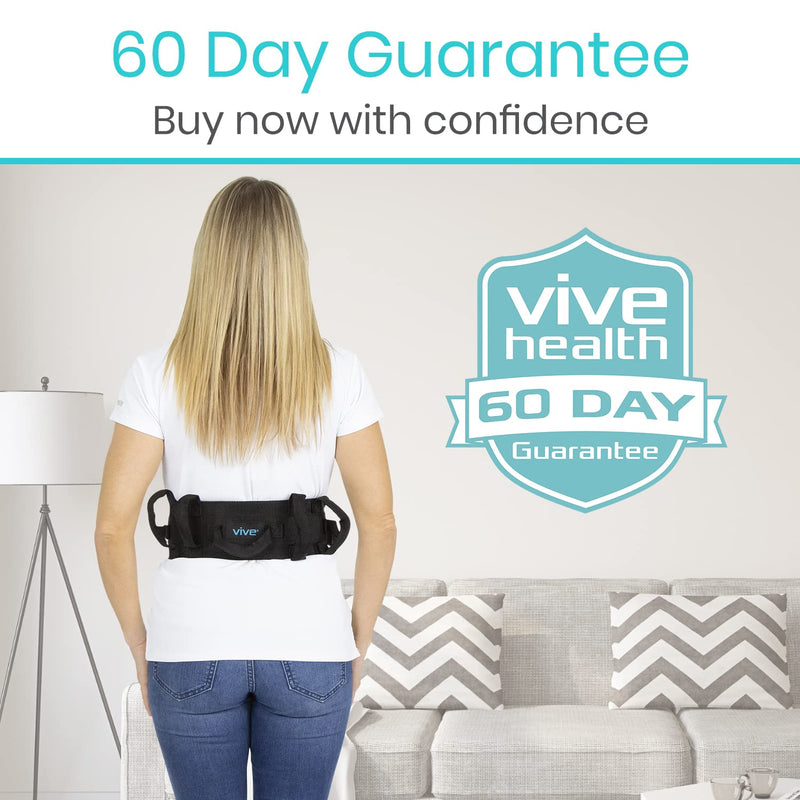  [AUSTRALIA] - Vive Transfer Belt with Handles - Medical Nursing Safety Gait Patient Assist - Bariatric, Pediatric, Elderly, Handicap, Occupational & Physical Therapy - PT Gate Strap Quick Release Metal Buckle