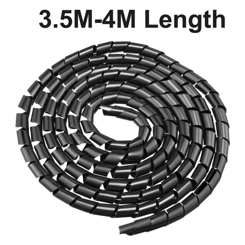  [AUSTRALIA] - uxcell Spiral Wire Wrap Cable Wrap Cord 18mm x 11ft Black PE Polyethylene Tubing for Computer Cable