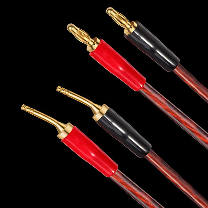  [AUSTRALIA] - MEIRIYFA 6.35mm to Banana Plug Speaker Cable, 1/4 TS Speaker Wire Cord to Dual Banana 4mm Plugs Audio Cable OFC HiFi Speaker Wire for DJ Application, Mixer -2m 6.35 to 4mm banana Plug