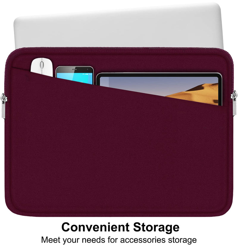  [AUSTRALIA] - Laptop Sleeve Case 15.6 inch, Durable Computer Carrying Bag Protective Case Briefcase Handbag with Front Pocket, Slim Laptop Case Cover for 15.6 Inch HP, Dell, Lenovo, Asus, Notebook, Wine Red