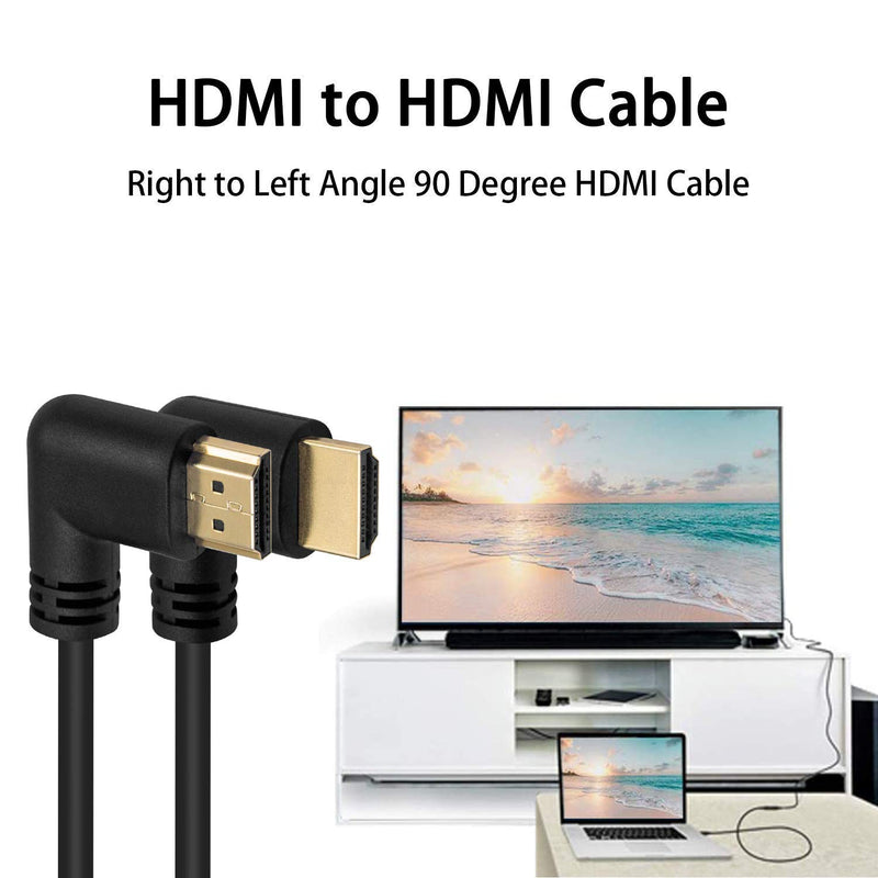 Poyiccot 90 Degree HDMI 2.0 Male to Male Cable, 1.5Ft / 50cm Gold Plated High Speed HDMI Male Right Angle to Male Left Angle Cable 60Hz, 4K 2K (M/M Left-Right) - LeoForward Australia