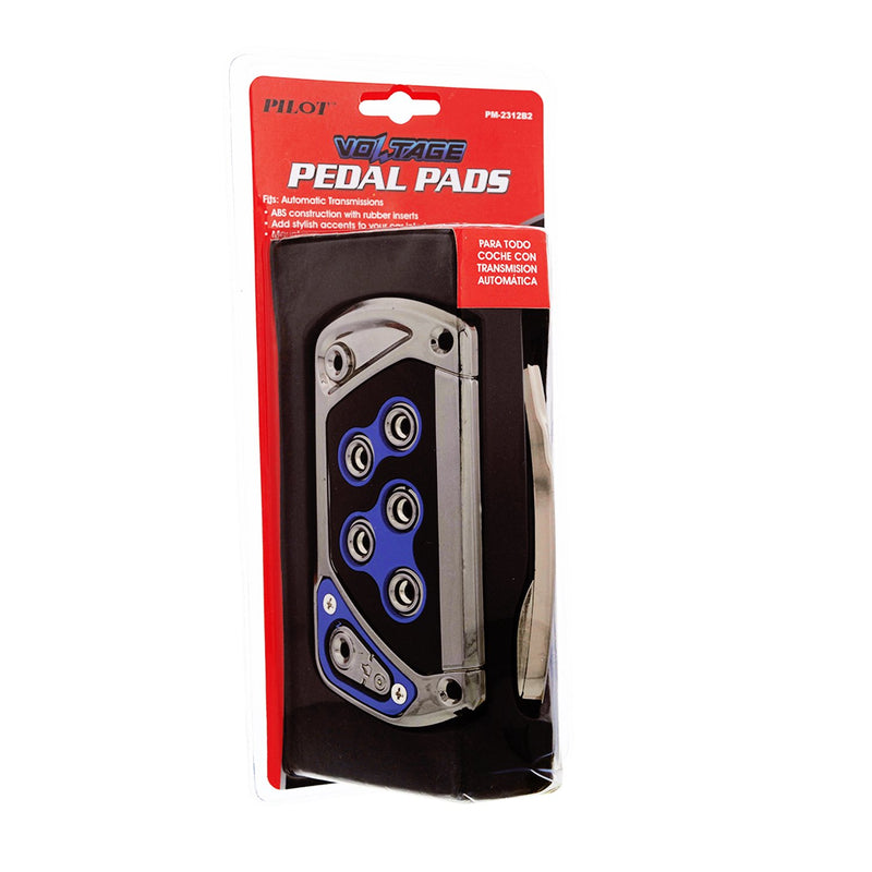  [AUSTRALIA] - Pilot Automotive Pilot PM-2312B2 Voltage Pedal Pad Set for Automatic Transmissions - Black/Blue, 1 Pack