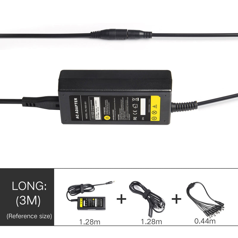  [AUSTRALIA] - Fancy Buying Security Camera Power Adapter 12V 5A 100V-240V AC to DC 8-Way Power Splitter Cable FCC Certified LED Power Adapter Transformers-Fits Analog/AHD DVR/Camera, RGB LED Strip Lights