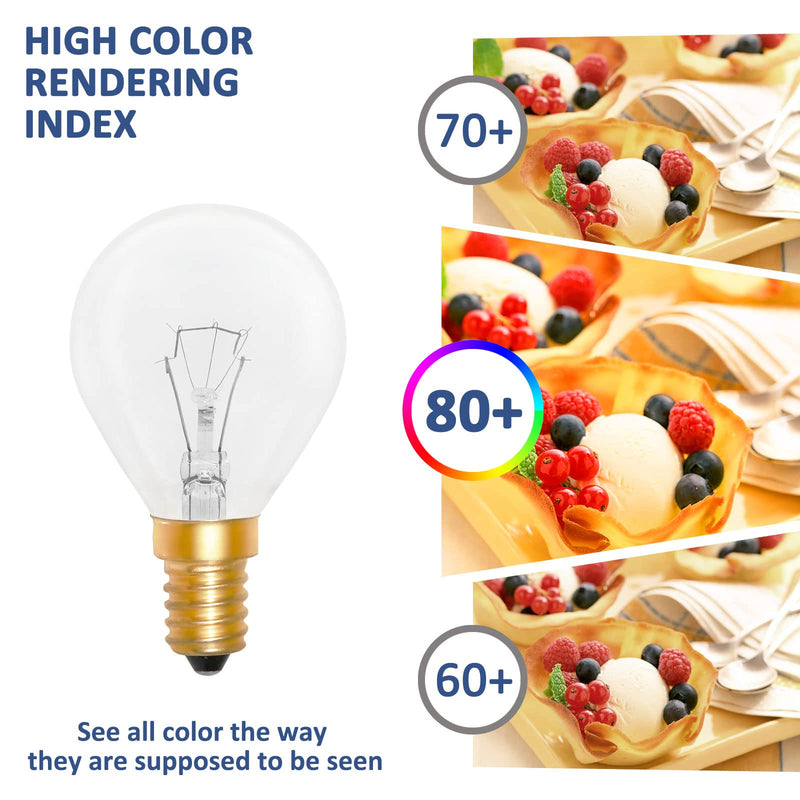  [AUSTRALIA] - Caldarax Pack of 2 oven lamps G45 40W E14, dimmable 2700K warm white stove light bulb, 410 lumens, 78MM * 45MM, heat-resistant up to 300°C, P45 240V globe clear light bulbs for oven, lava lamp