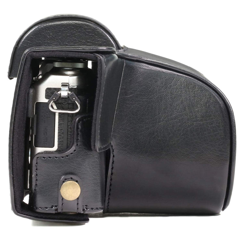  [AUSTRALIA] - MegaGear Ever Ready Leather Camera Case Compatible with Olympus Pen E-PL8 Black